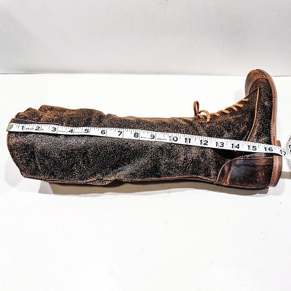 Sibyl Vane Distressed Leather Knee High Riding Boots Women 37 Equestrian Gaucho - Picture 12 of 15